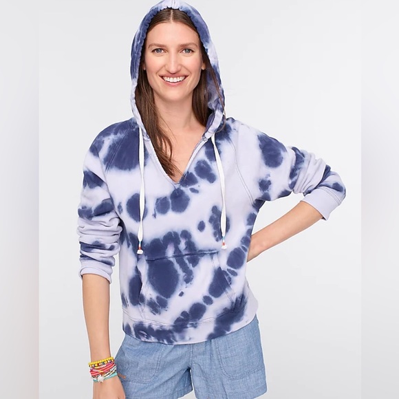 J.Crew TIE-DYED HOODIE IN ORIGINAL COTTON TERRY XS - Picture 1 of 4
